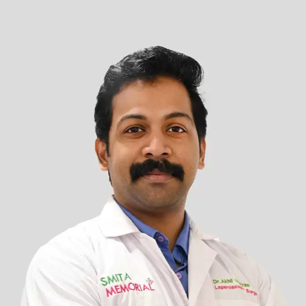 Dr. Akhil Vijayan, General and Laparoscopic Surgery at Smita Memorial Hospital, Thodupuzha